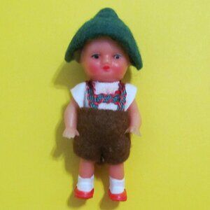 German style ARI/ EDI boy doll green hat 3 inch